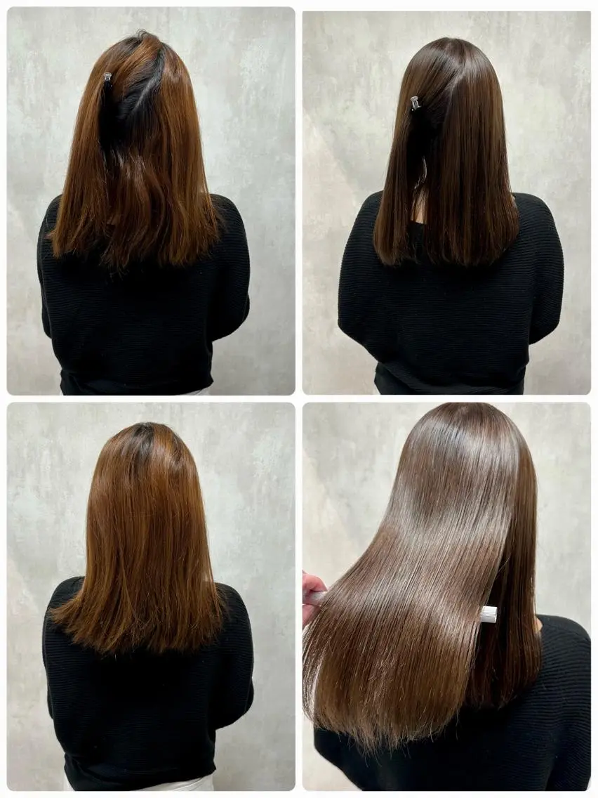 ミディアム カット ヘアカラー 縮毛矯正 トリートメント あなた史上 最高を提供のヘアスタイル
