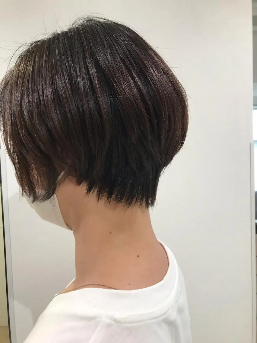 ショート カラー 丸みショート ブラウンカラー ナチュラルブラウン ショートヘア 店長福島成美/髪質 改善縮毛矯正/カラーのヘアスタイル