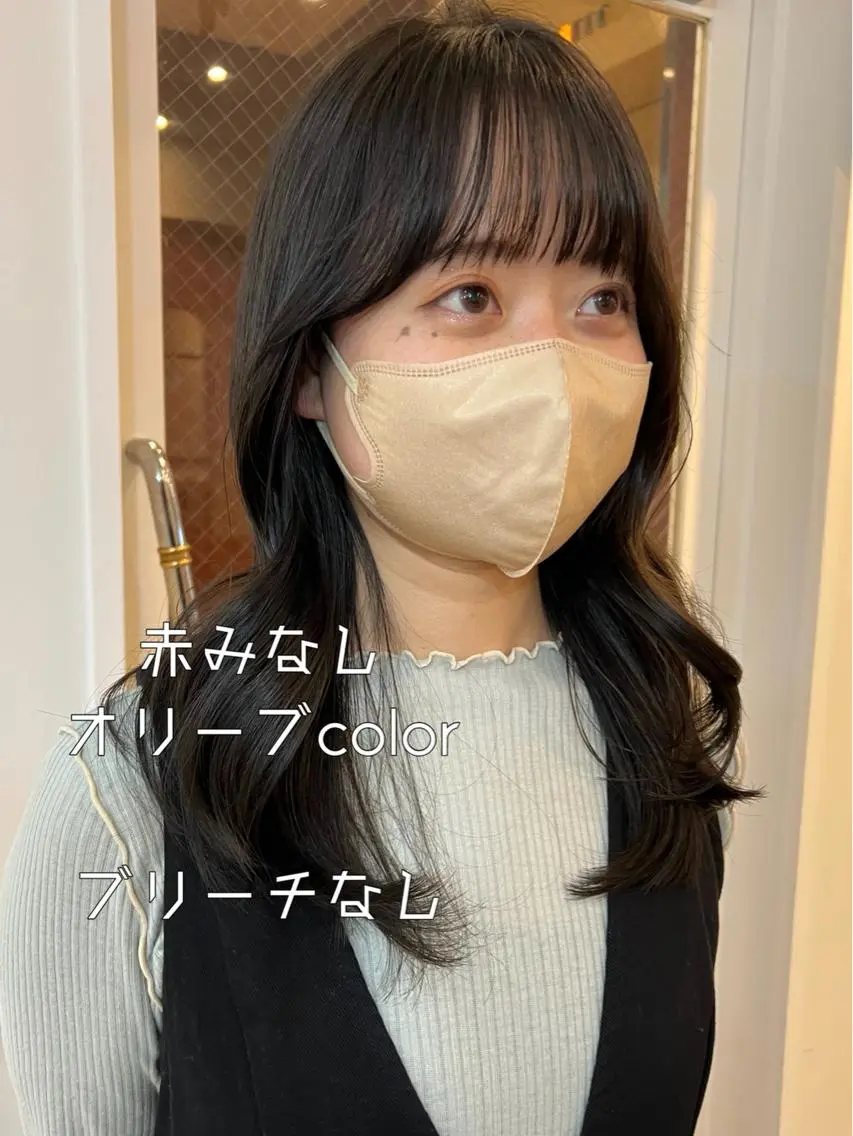 ロング カラー オリーブカラー オレンジ カット ヘアカラー 渋谷/暖色系カラー kotoha🍊のヘアスタイル