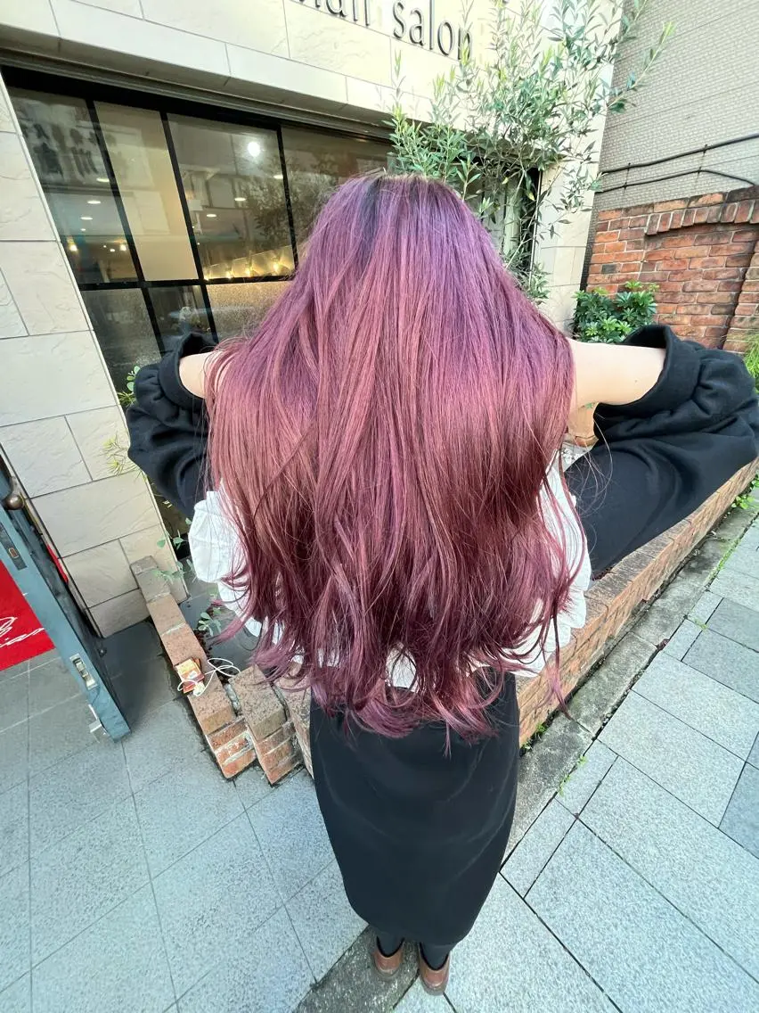 ロング カラー ラベンダーカラー ラベンダーピンク ピンクカラー ヘアカラー SHIAN 八王子👼鬼塚さやかのヘアスタイル