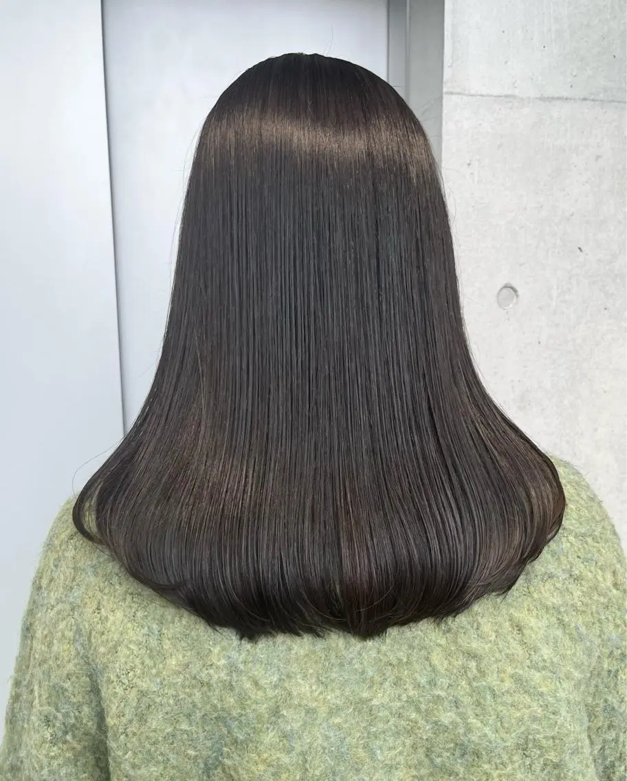 セミロング カラー パーマ ヘアアレンジ カット ヘアカラー トリートメント ヘッドスパ ヘアセット 透明感/オリーブ/ グレージュ/YUKAのヘアスタイル