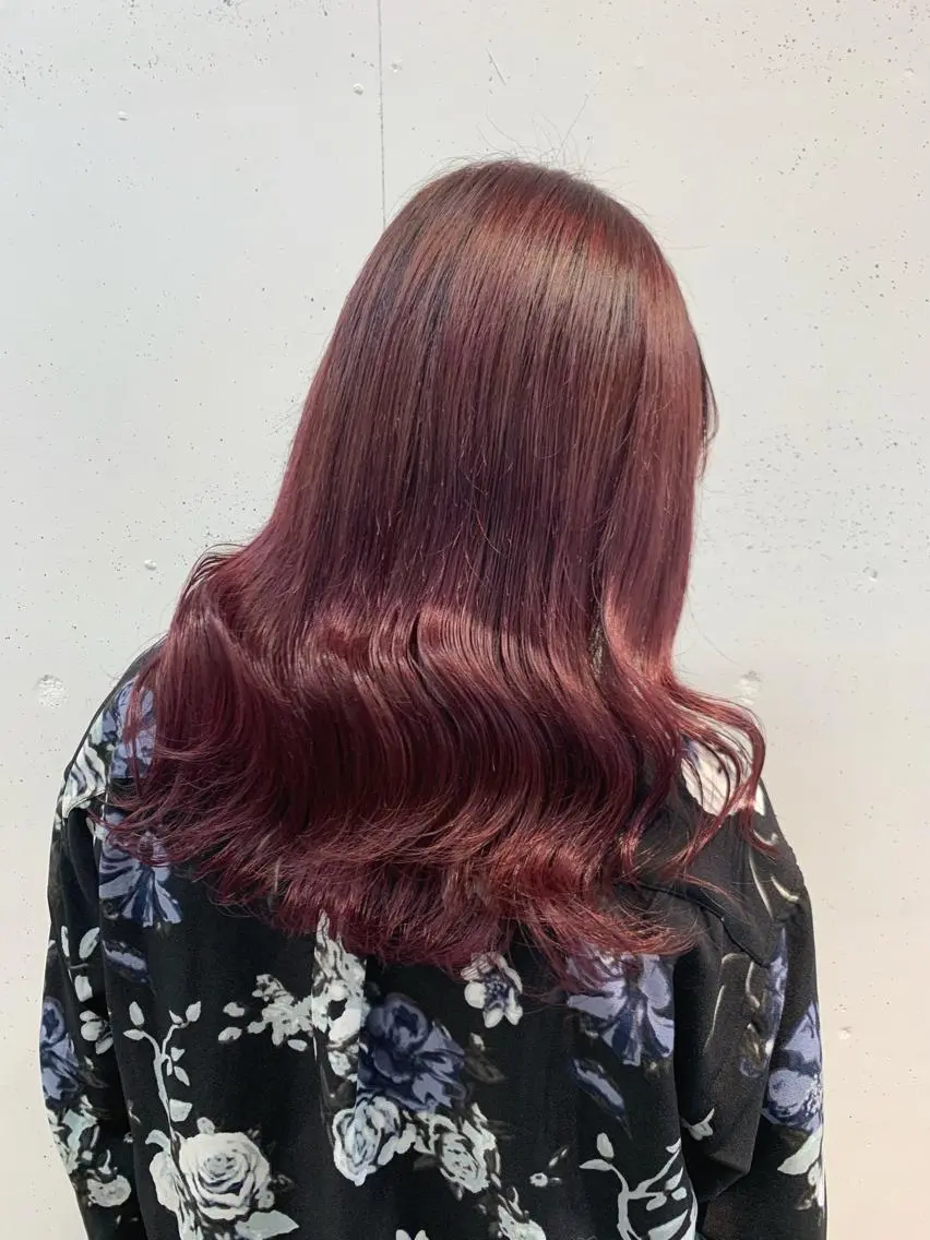 ロング カラー ヘアアレンジ ピンクカラー マツオカ マコのヘアスタイル