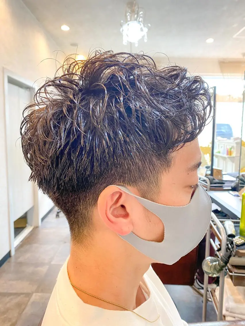 パーマ メンズ カット パーマ トリートメント ⭐️ショート⭐️美髪 矯正⭐️水口陸のヘアスタイル