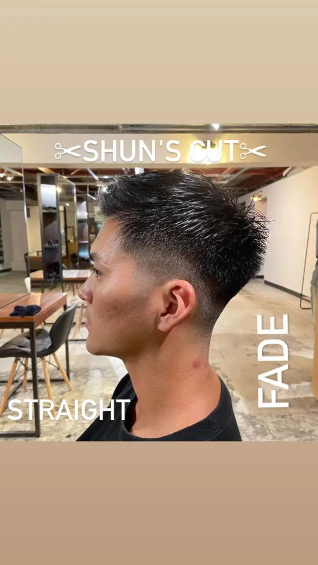 ショート カラー メンズ SHUN札幌 メンズパーマフェードのヘアスタイル