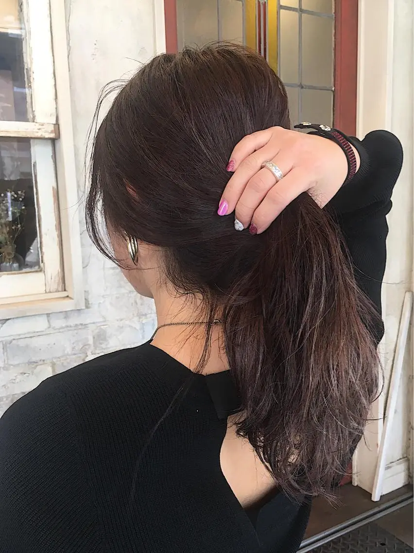 ミディアム カラー アッシュ カット ヘアカラー トリートメント hair salon Zöld.のヘアスタイル