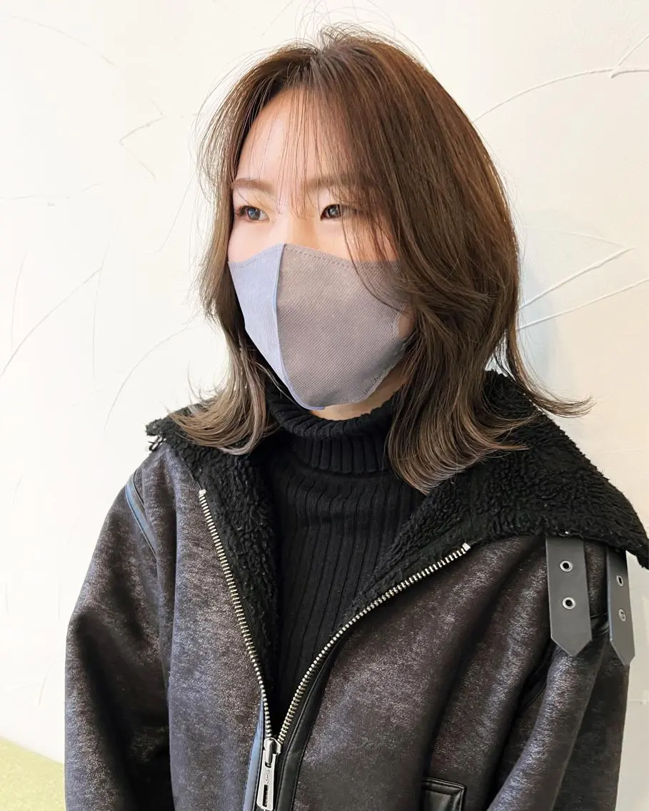 ミディアム カラー カット ヘアカラー トリートメント 樋野 亮のヘアスタイル
