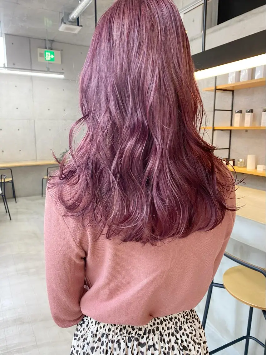ロング カラー ヘアアレンジ ブリーチ ピンクカラー son hair HIROEのヘアスタイル