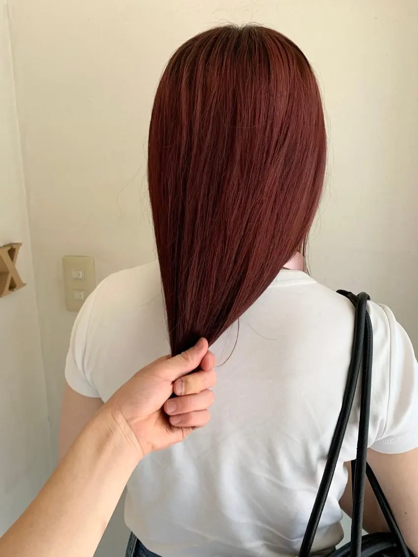 ミディアム カラー カシス レッドカラー 【takk】 ナカヤママサヨシのヘアスタイル