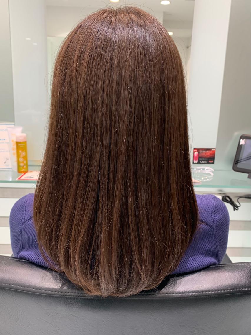ロング カット 縮毛矯正 トリートメント 神頭 彩のヘアスタイル