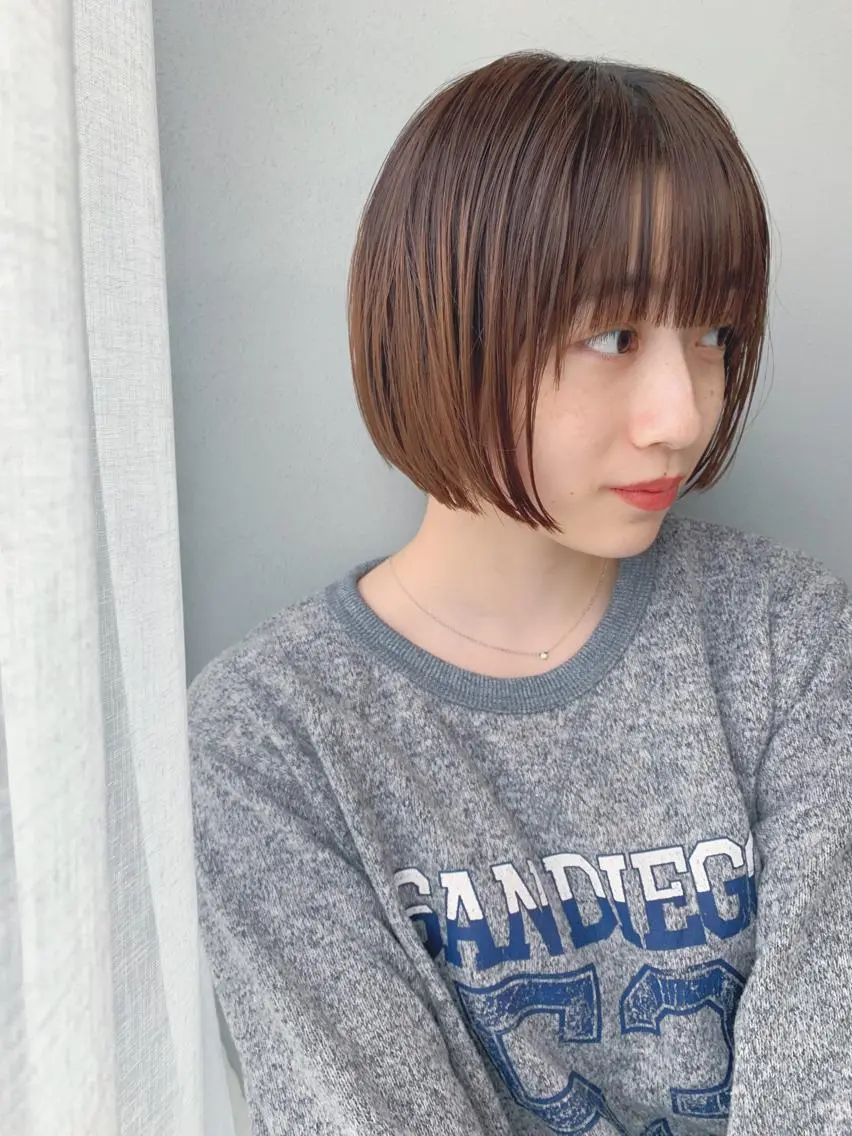 ショート カラー ボブパーマコテ巻き風 パーマNo1深江秀平のヘアスタイル