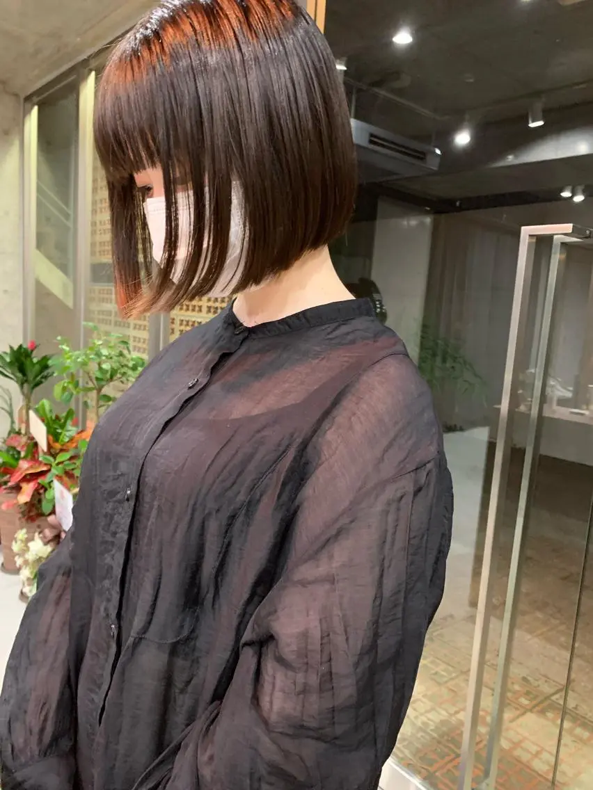 ショート カラー ボブパーマコテ巻き風 パーマNo1深江秀平のヘアスタイル