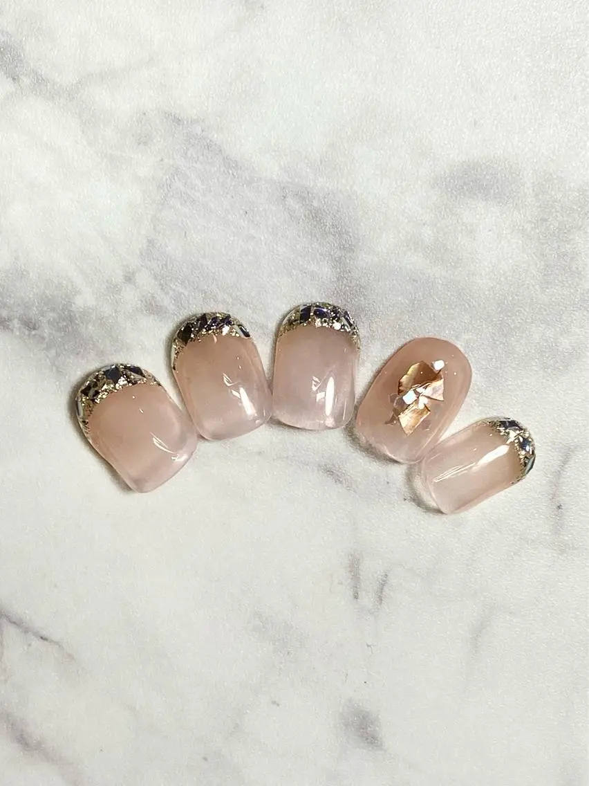 ネイル フレンチネイル ジェルネイル ガラスフレンチ 韓国ネイル パラジェル ハンドネイル Nail&eye Belire 新宿のネイルデザイン