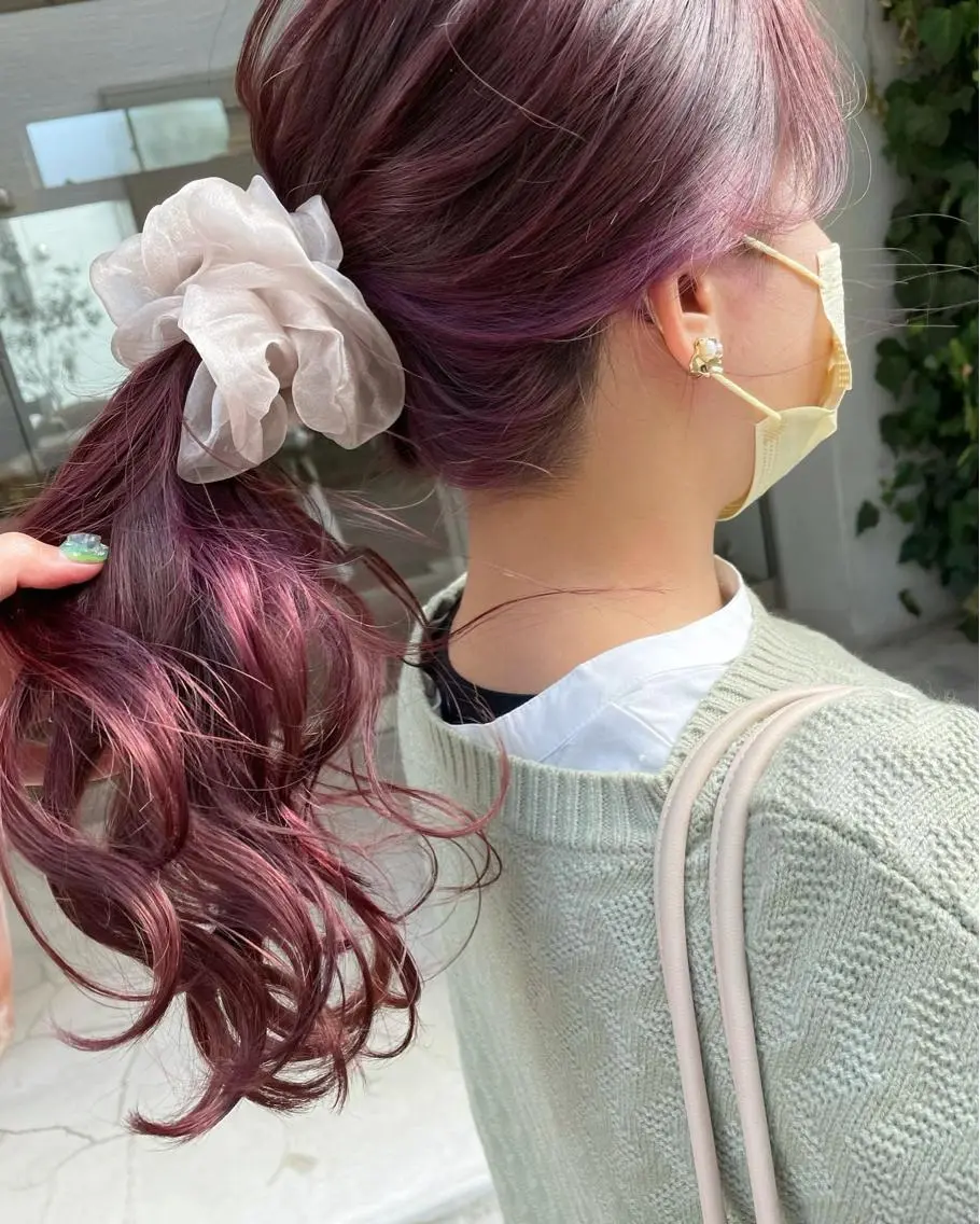 セミロング カラー ピンクカラー ローズカラー mayo 🐄🌈のヘアスタイル