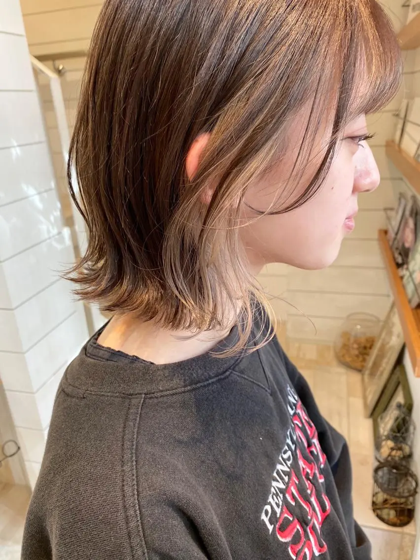 ミディアム カラー インナーカラー ヘアカラー トリートメント 赤み消し/透明感 🪽◝✩ 武者春花のヘアスタイル