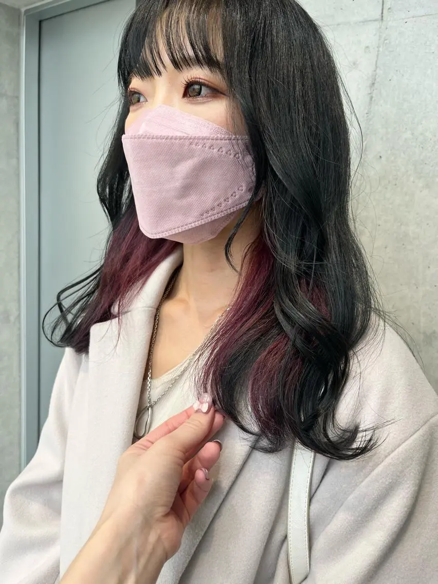 ロング カラー パーマ ヘアアレンジ カット ヘアカラー トリートメント 透明感/オリーブ/ グレージュ/YUKAのヘアスタイル