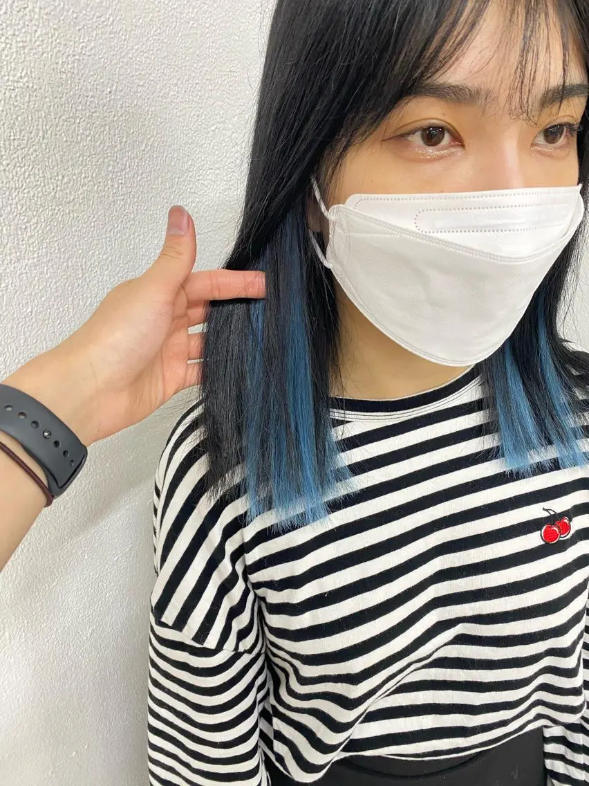 ショート カラー ヘアカラー エクステ レイヤーウルフ エクステ磯部のヘアスタイル