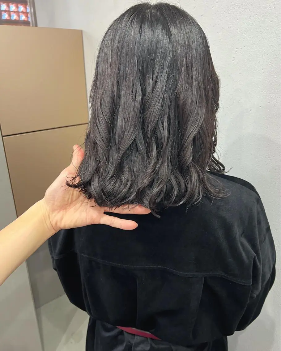 ミディアム パーマ カット パーマ トリートメント ボブパーマコテ巻き風 パーマNo1深江秀平のヘアスタイル