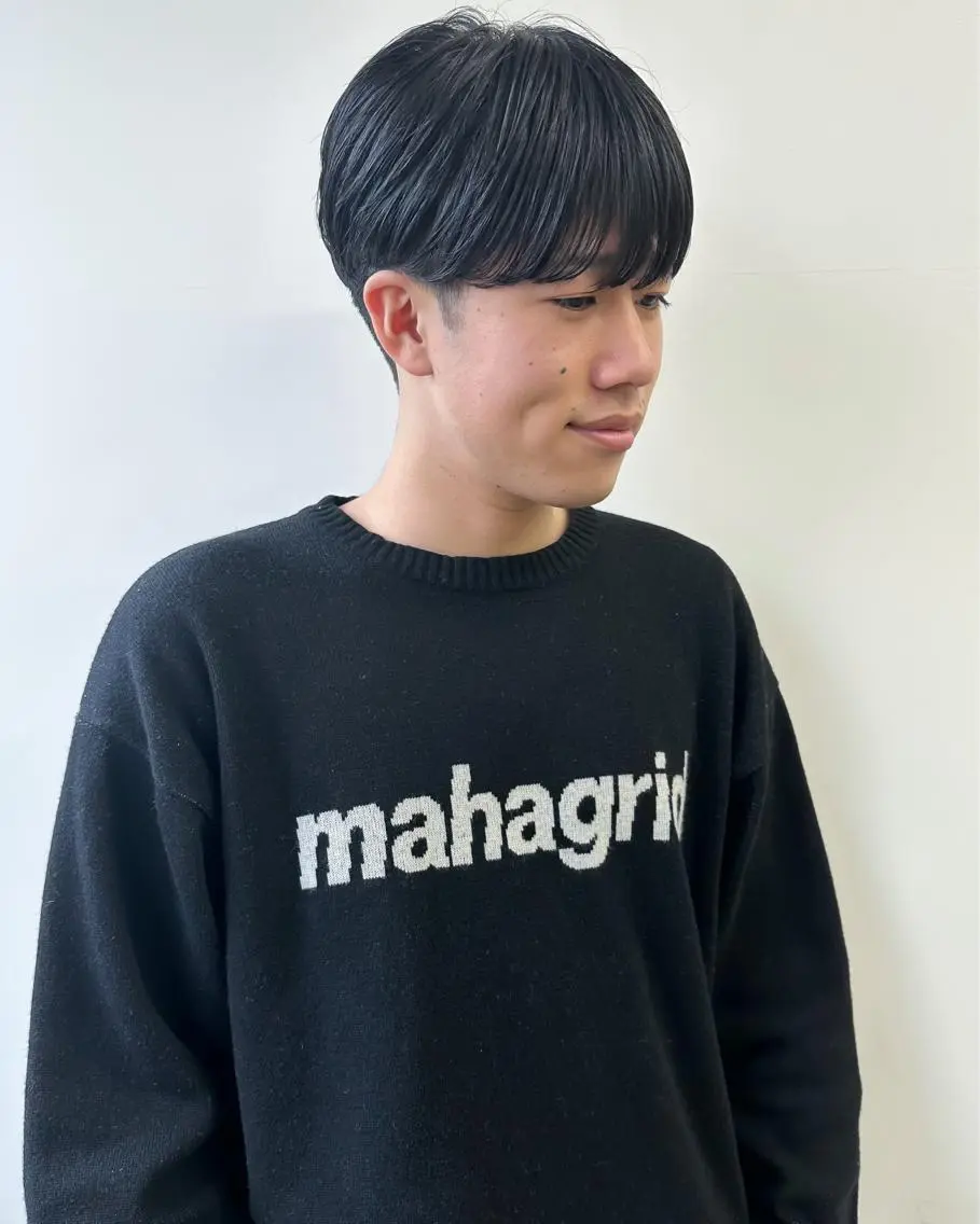 ショート メンズ メンズ韓国風 マッシュ 韓国風ヘア シースルーバング カット 似合わせカット ケアパーマ喜来雅由のヘアスタイル
