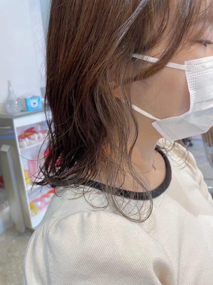 ミディアム カラー パーマ 瀬川 雄太のヘアスタイル