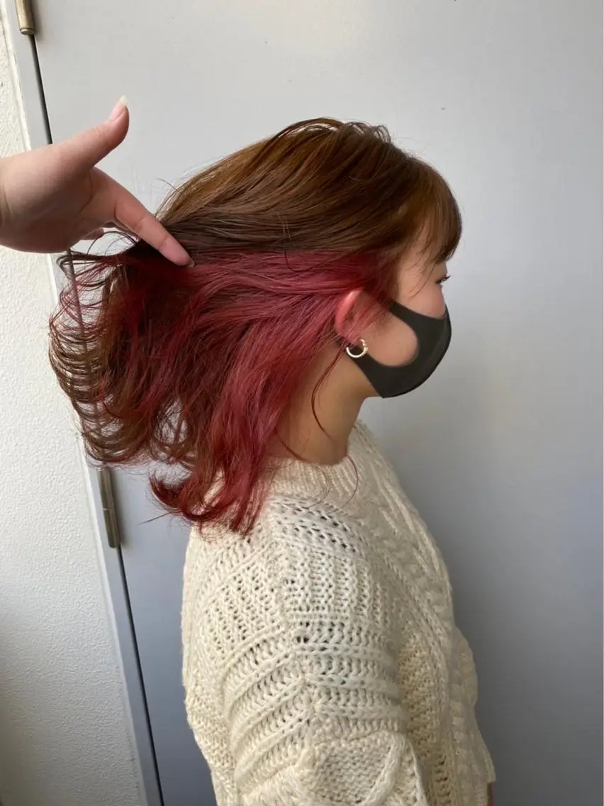 ミディアム カラー パーマ ヘアアレンジ メンズ キッズ ネイル マツエク・マツパ アイブロウ 韓国系🇰🇷🩶 艶暗髪/MEIのヘアスタイル