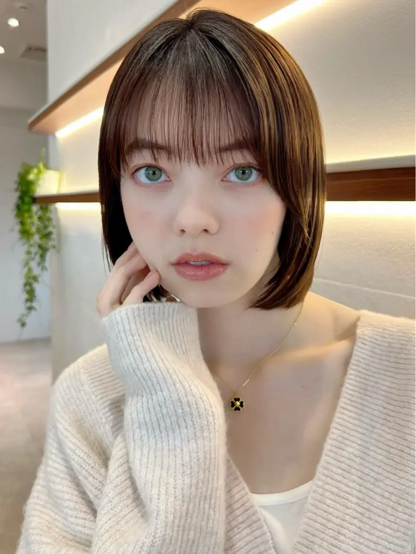 ショート カラー カット ヘアカラー トリートメント ヘアセット 韓国レイヤー🇰🇷 韓国研修◎渋谷カイトのヘアスタイル