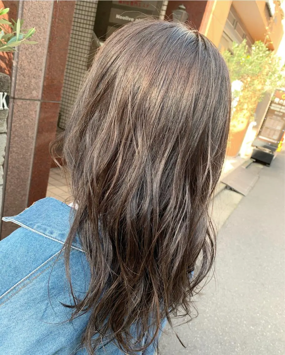 ロング カラー パーマ カット ヘアカラー トリートメント 韓国ヘア/レイヤー /透明感カラー❤️のヘアスタイル