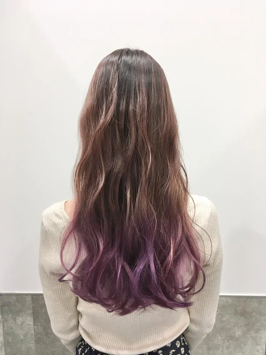 ロング カラー グラデーションカラー バイオレットカラー ヘアカラー トリートメント ヘアセット yoshi ☆のヘアスタイル