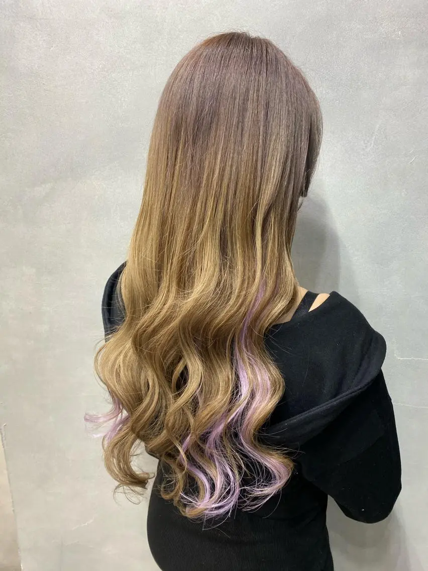 ミディアム カラー ヘアアレンジ ショートボブ シールエクステ ミディアムパーマ バレイヤージュ 透明感カラー FAAM Tsuneのヘアスタイル