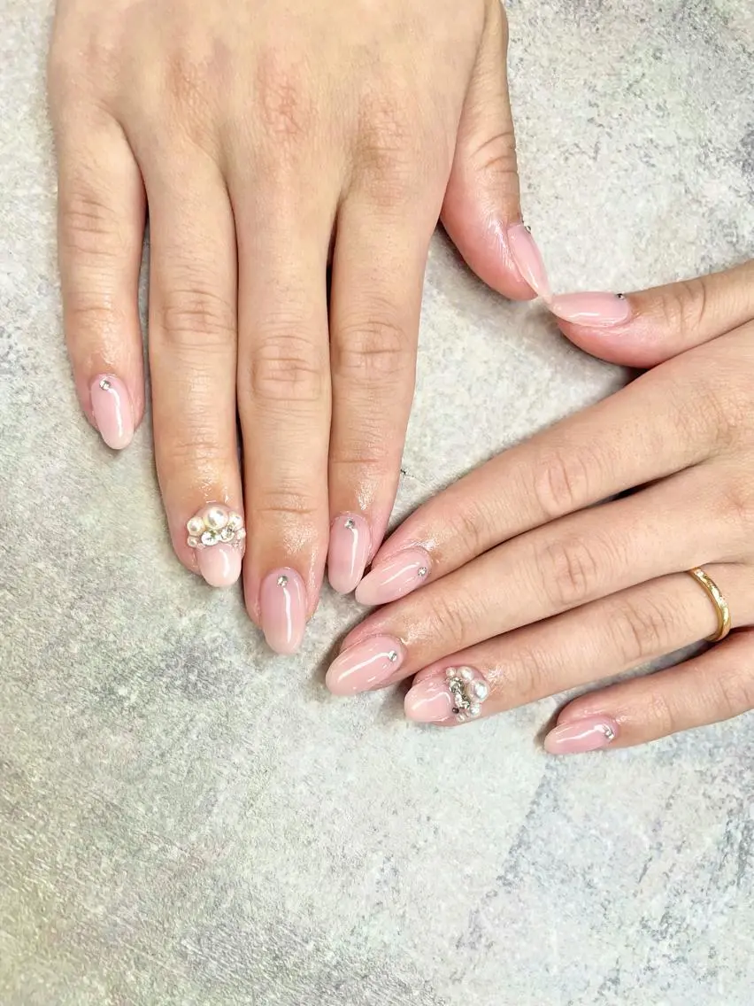 ネイル ピンク ブライダルネイル ハンドネイル ハンドケア FASTNAIL PLUS 新宿店のネイルデザイン