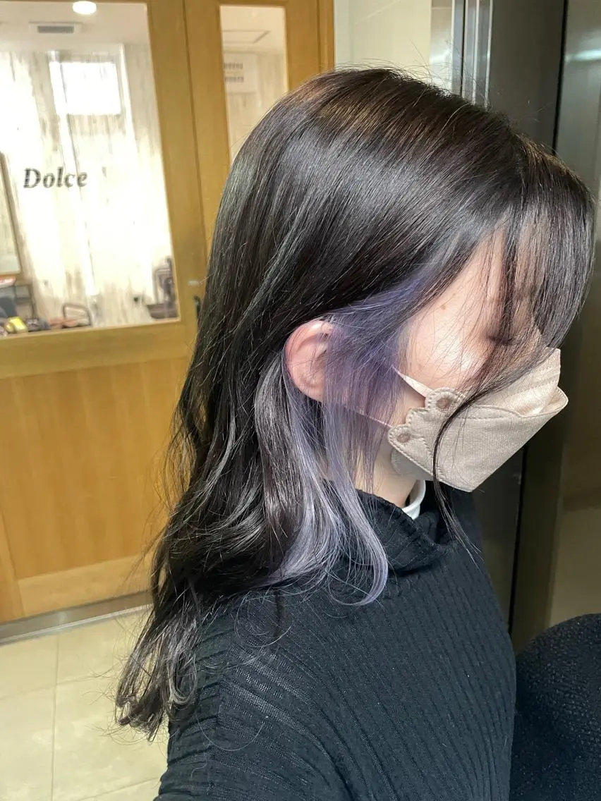 ミディアム カラー ラベンダーカラー カット ヘアカラー Le/a谷町 野上幹太のヘアスタイル