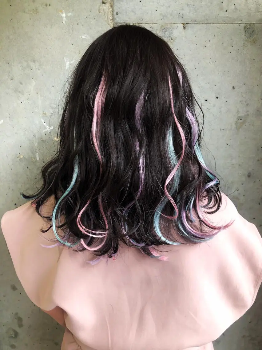セミロング シールエクステ エクステ ハイライト エクステ指名No.1 【店長】橘田のヘアスタイル