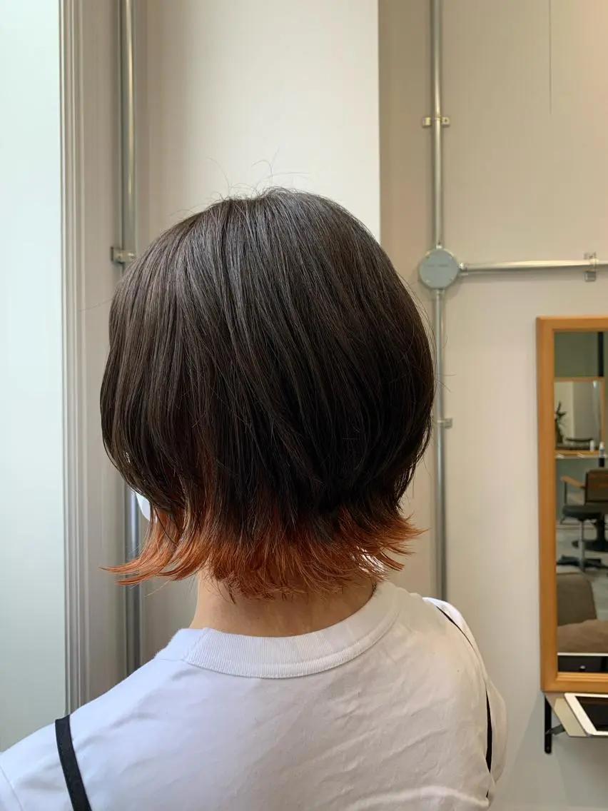 ショート カラー インナーカラー ウルフカット AMI🎀韓国ヘア 透明感カラーのヘアスタイル