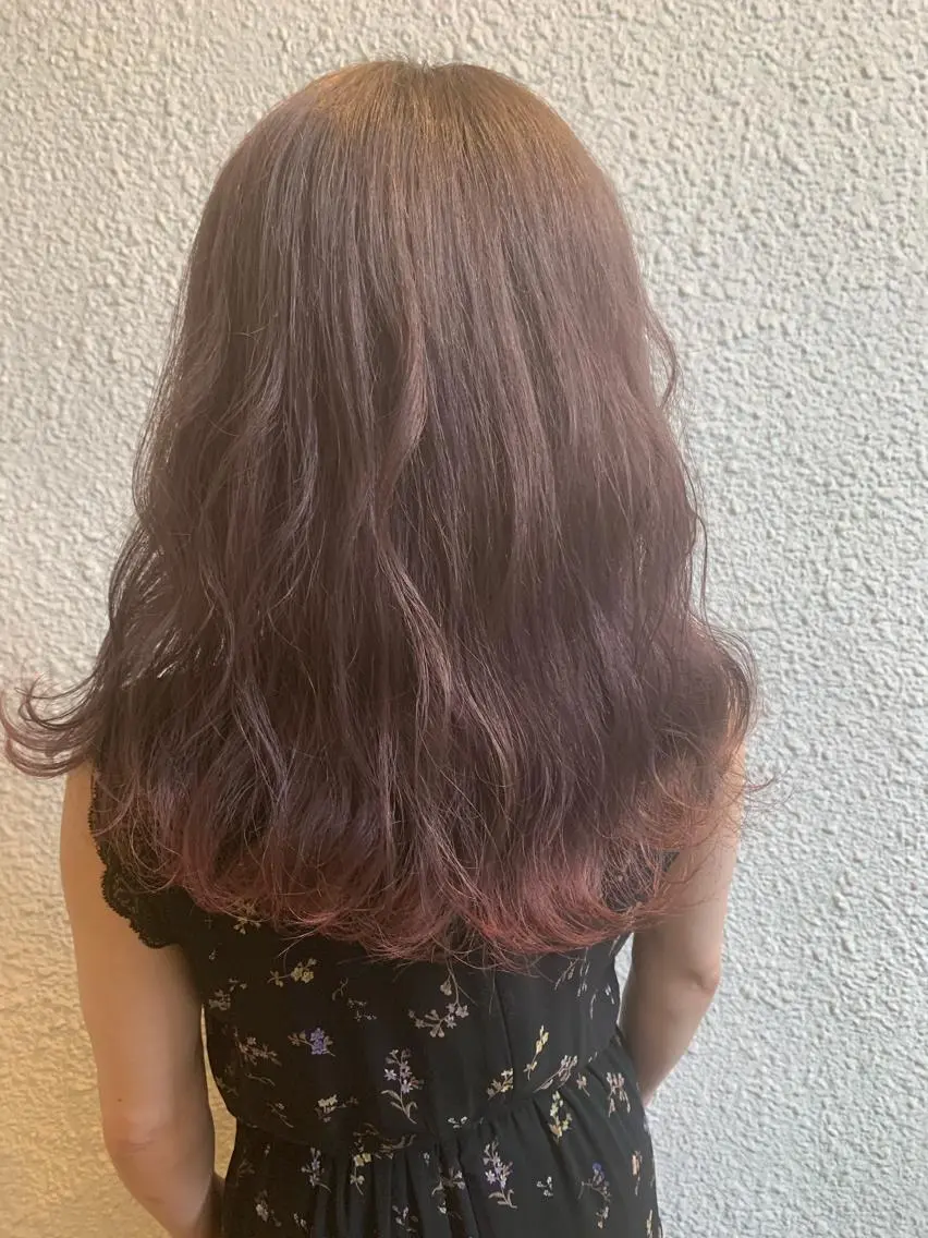 セミロング カラー アッシュ ラベンダーカラー ラベンダーアッシュ ピンクカラー ヘアカラー Sachiko ❤︎Pressのヘアスタイル