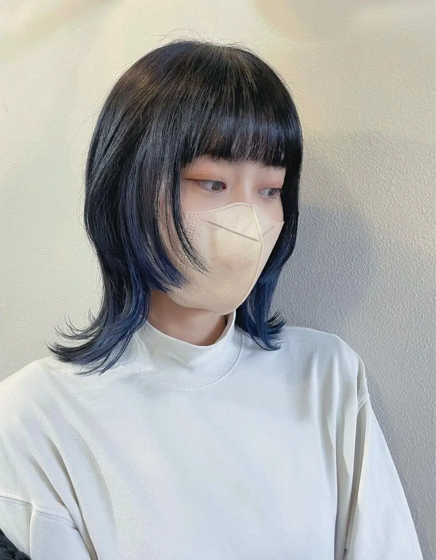 ミディアム ヘアカラー トリートメント ウルフカット/ボブ りなのヘアスタイル