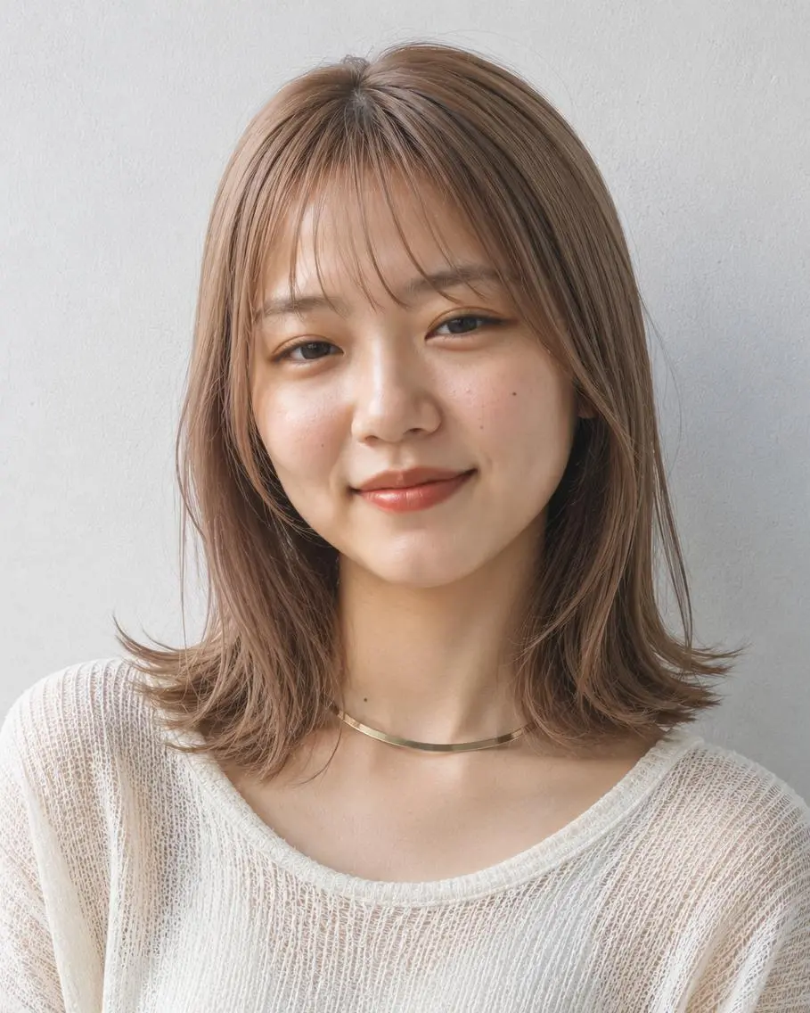 セミロング カラーモデル募集☆ 小園彩夏のヘアスタイル