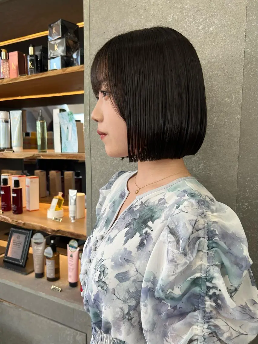 ショート カラー 縮毛矯正×艶髪カラー 髪質改善/三ツ木のヘアスタイル