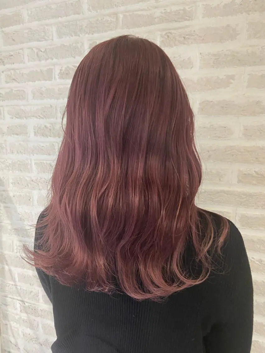 ロング カラー ヘアアレンジ ブラウンカラー ピンクカラー レッドカラー レッドブラウン 北岡 慶子 大宮駅西口徒歩3分のヘアスタイル