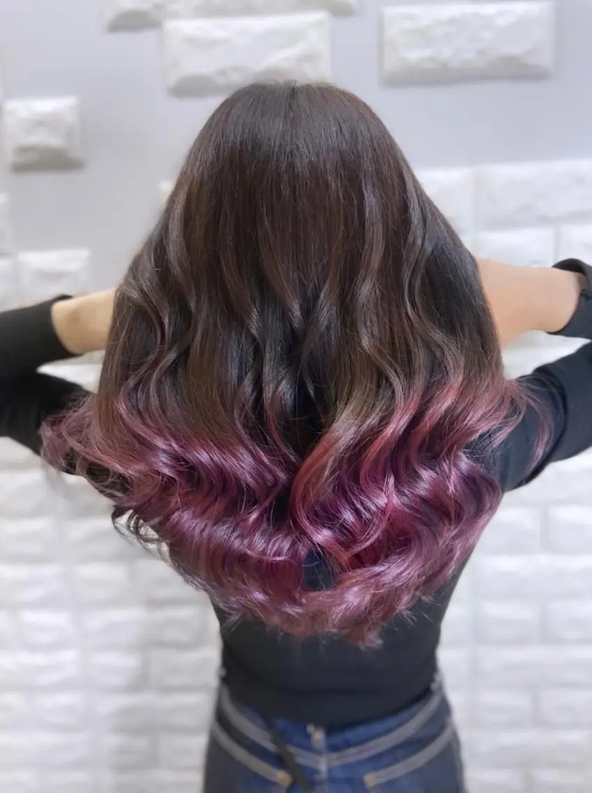 セミロング カラー ヘアアレンジ グラデーションカラー バイオレットカラー ヘアカラー トリートメント 次世代シールエクステ 錦糸町 小泉 朋之のヘアスタイル