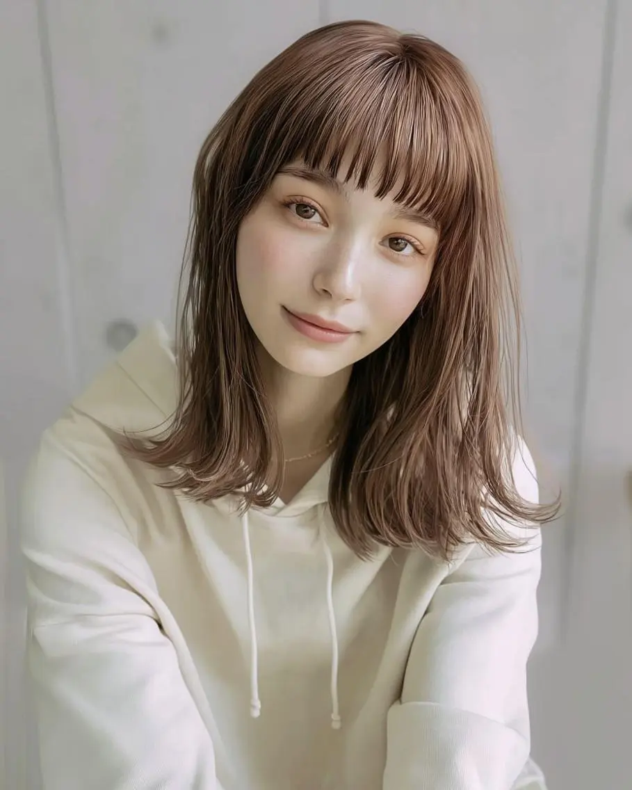 ミディアム 艶髪/酸性ストレート /縮毛矯正/かえでのヘアスタイル