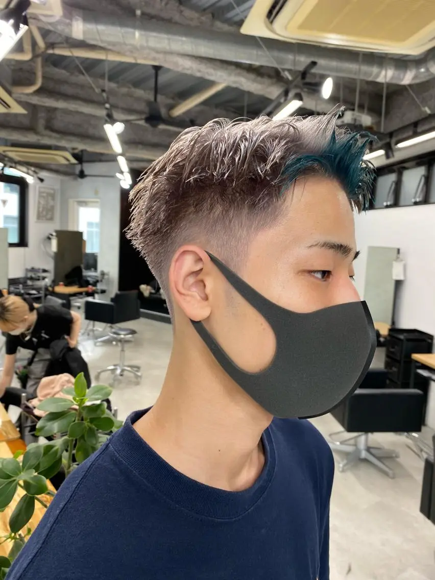 ショート カラー メンズ ブリーチダブルカラー 元町三宮/三ノ宮のヘアスタイル