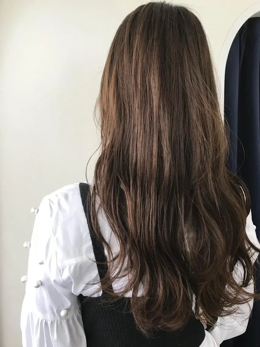ロング カラー アッシュ ベージュカラー ヘアカラー トリートメント レイヤー/顔周り /AKARIのヘアスタイル