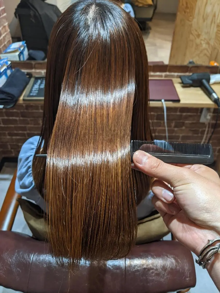 ロング カット 縮毛矯正 トリートメント 美髪矯正 キョウスケのヘアスタイル