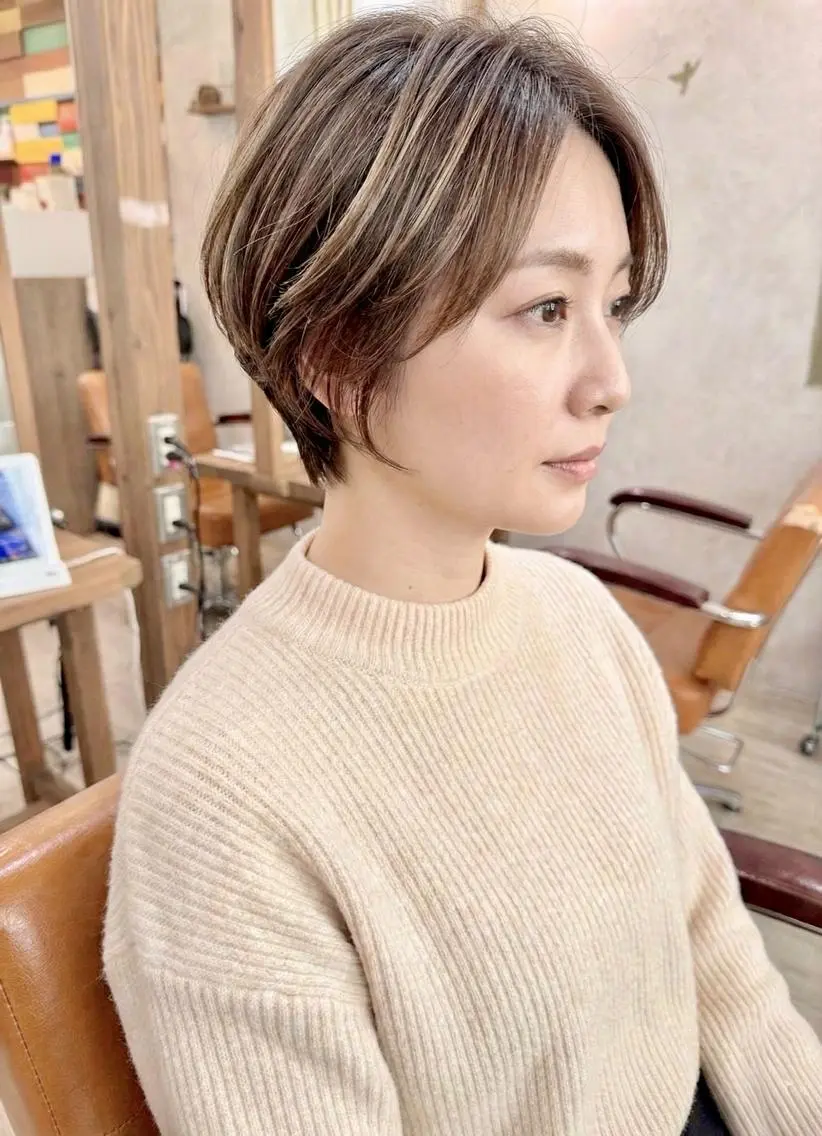 ショート ボブ ショートヘア ヘアカラー トリートメント 一宮駅3分/水野/ ショート/ボブのヘアスタイル