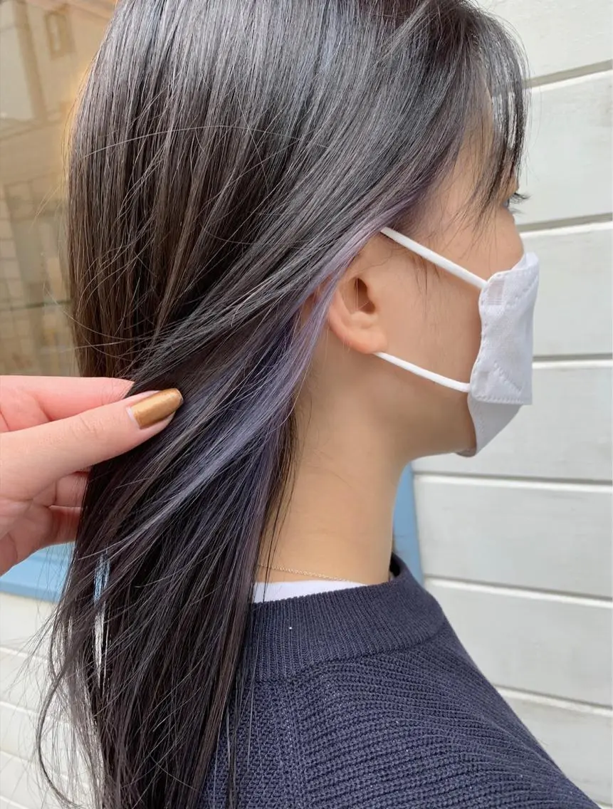セミロング カラー 🍓韓国ヘア レイヤ ーカット🍓笠原 葵のヘアスタイル