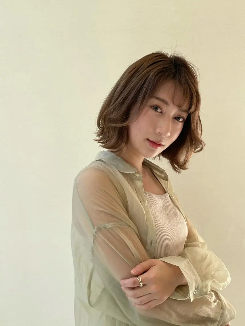 ミディアム 淡路上新庄/髪質改善 .艶カラー/野口春貴のヘアスタイル