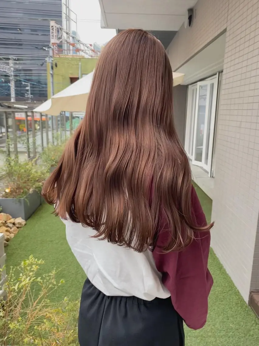 ロング カラー ヘアアレンジ ヘアカラー 🧡梅田ハイトーン カラー🧡runaのヘアスタイル