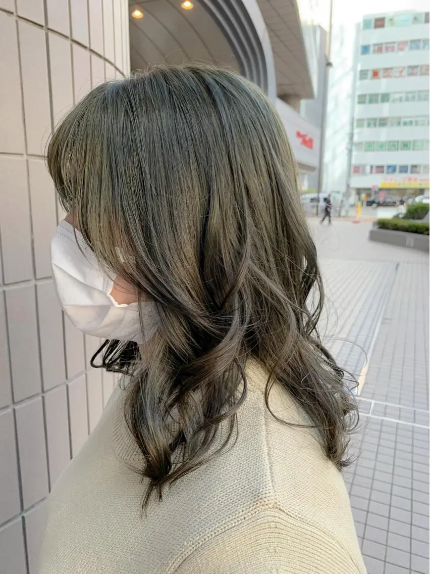ミディアム 韓国風ヘア Zina天王寺 CHIAKIのヘアスタイル