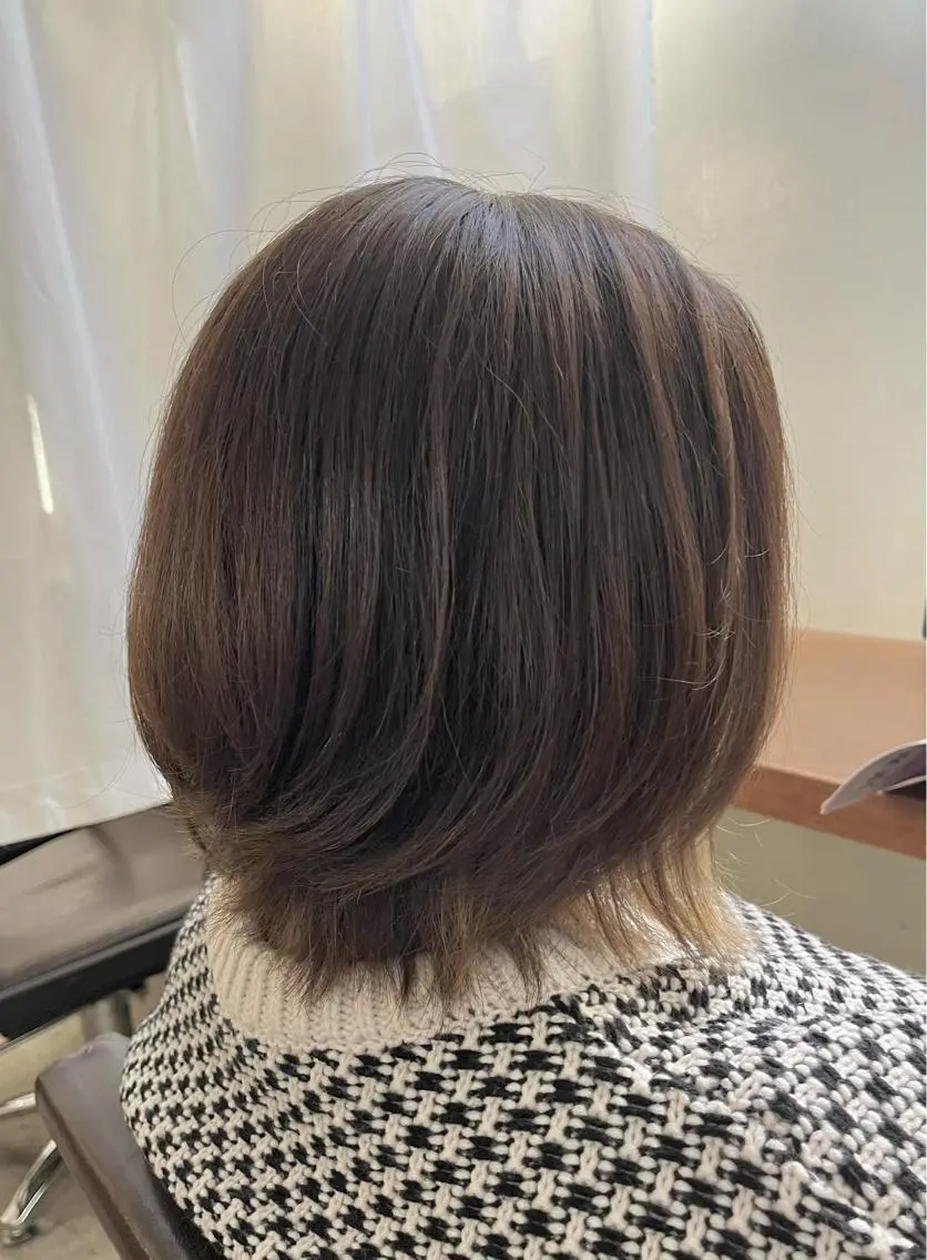 ミディアム カラー ボブレイヤー ボブ レイヤーカット ヘアカラー 透明感カラー/ ブリーチ無し/RYOのヘアスタイル