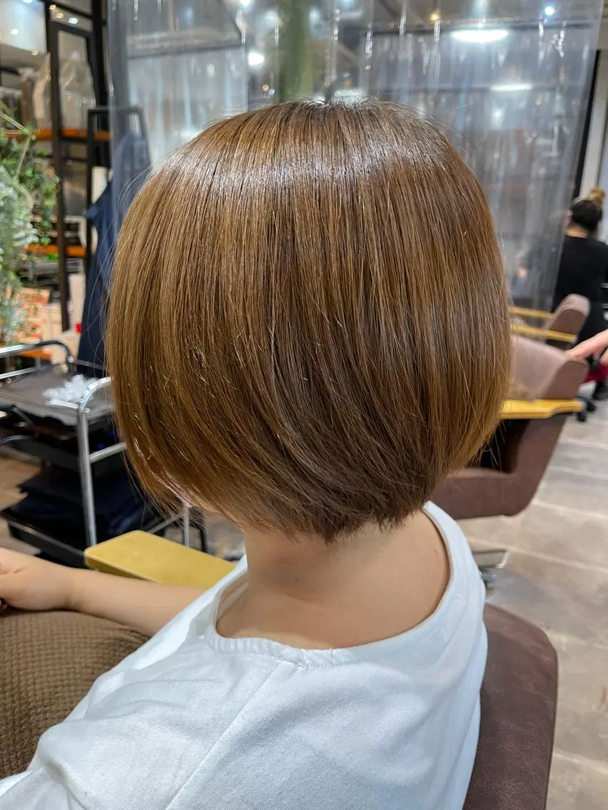 ショート カラー ボブ 髪質改善/ストレート /半個室/大岡輝己のヘアスタイル