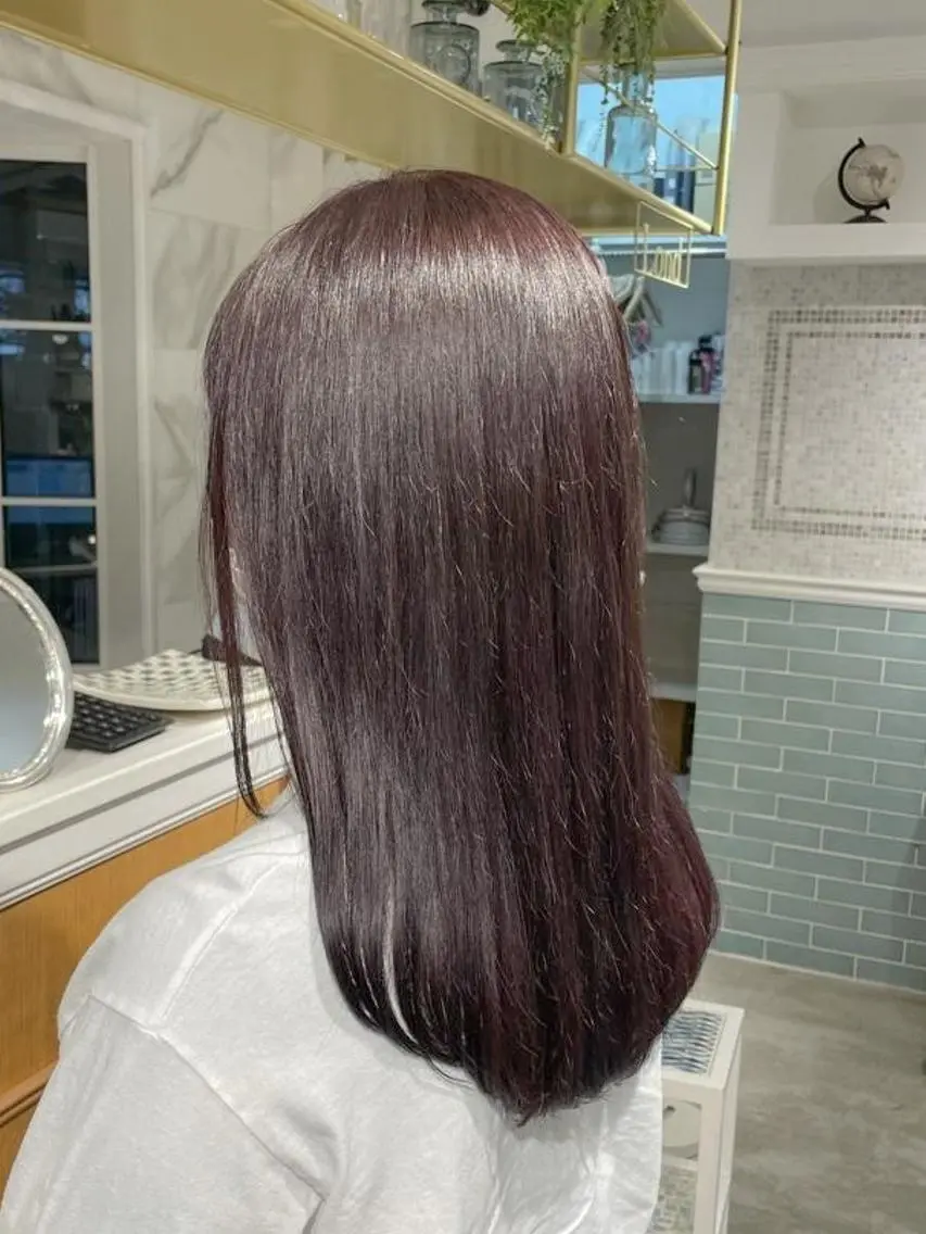 ミディアム カット ヘアカラー トリートメント ヘアセット 縮毛矯正/レイヤー 💎やまもとちひろのヘアスタイル